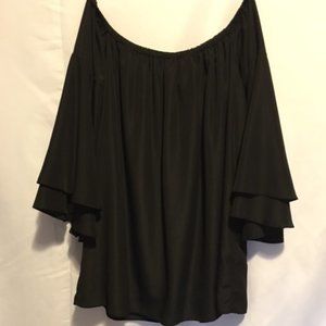 OFF OR ON SHOULDER BLOUSE LACE CUTOUT BACK SZ M
